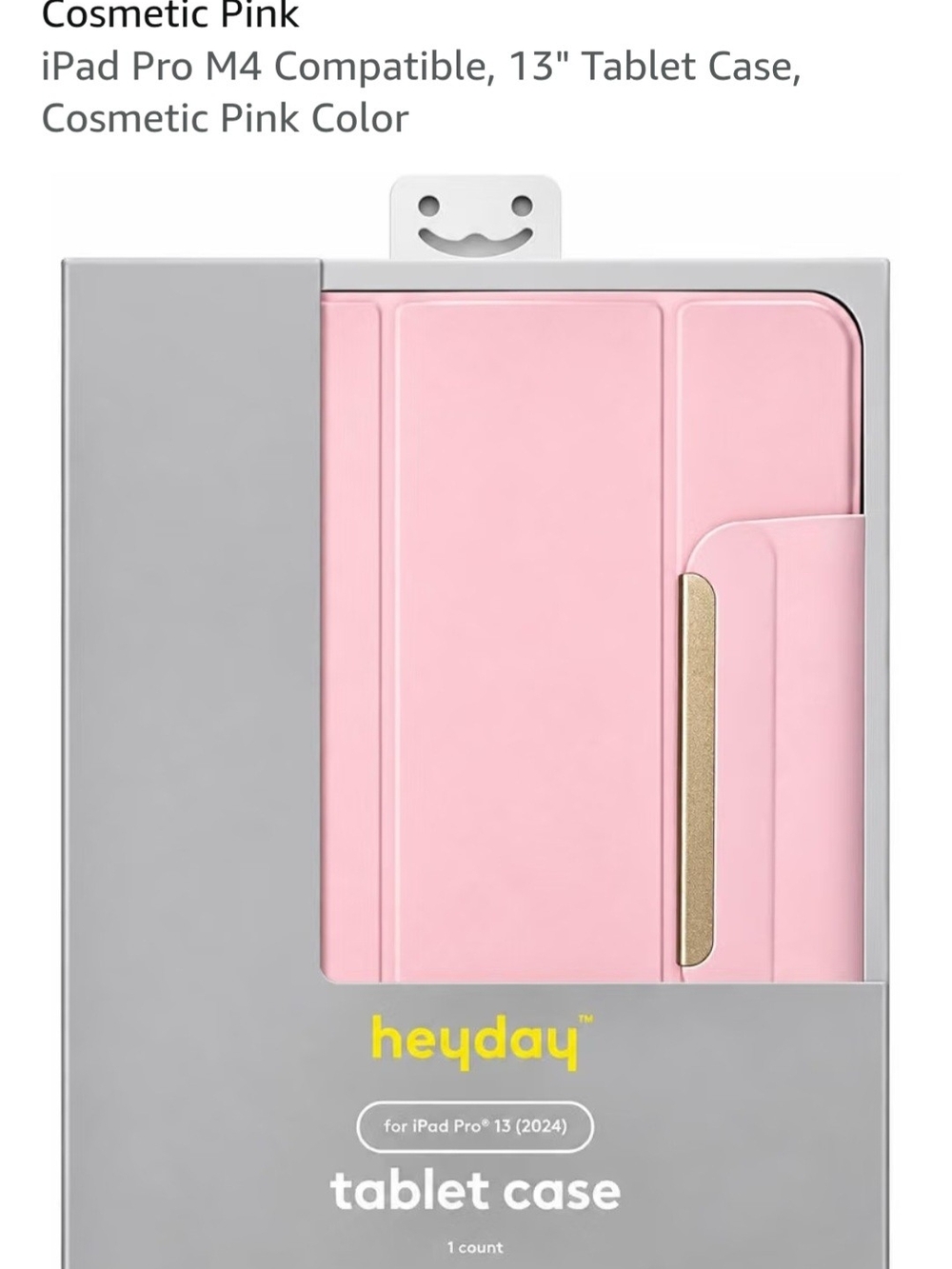 heyday Pink Tablet Case with Gold Accent for 13" iPad Pro (M4)